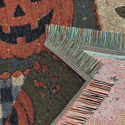 Halloween Patchwork Style Woven Blanket